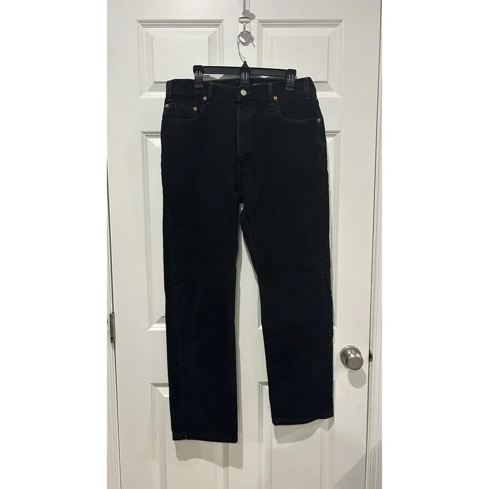 Levis 505 Black Jeans Mens 36x32 Fits 34x31 Vintage 90s Made In USA Straight Leg